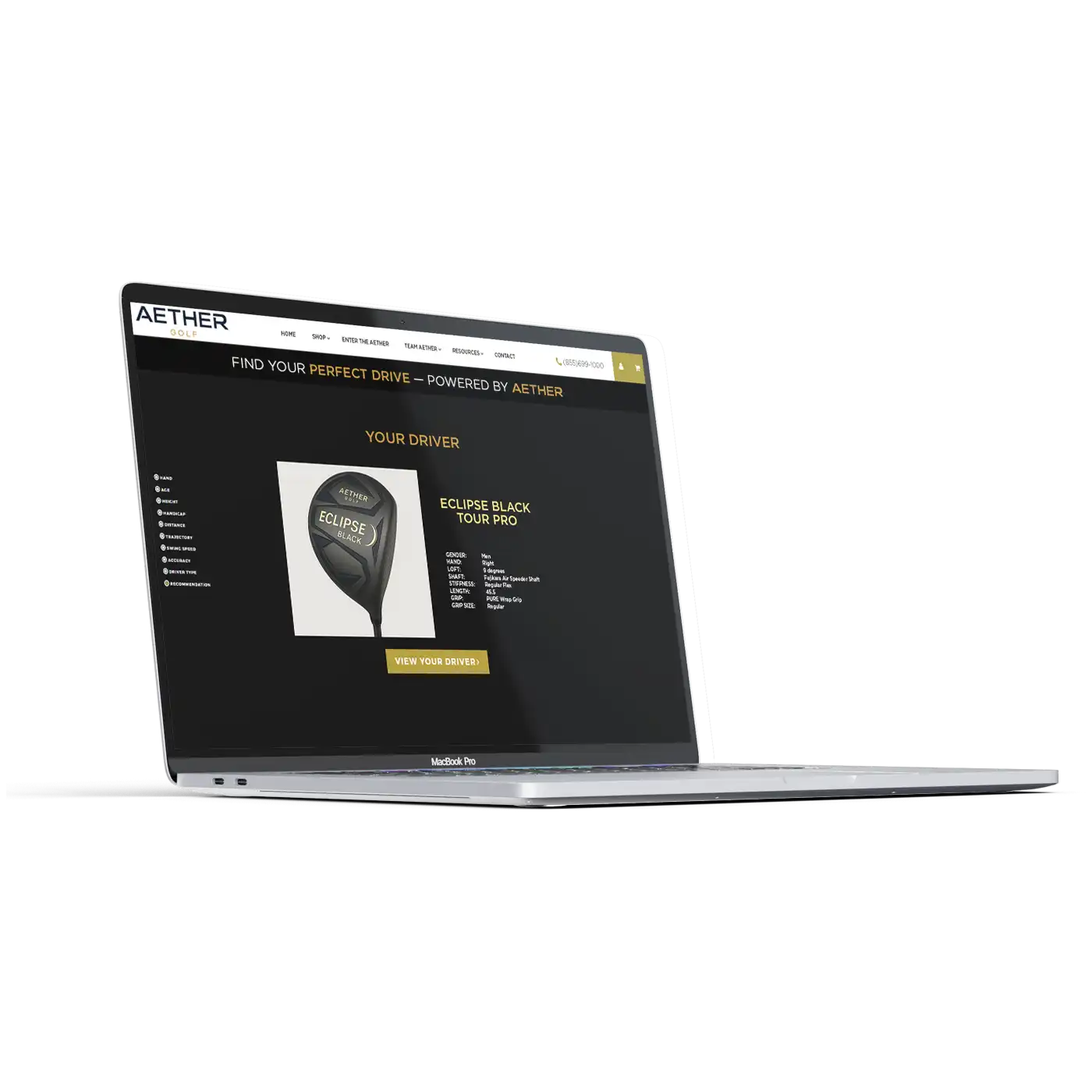 Desktop view of the recommended driver