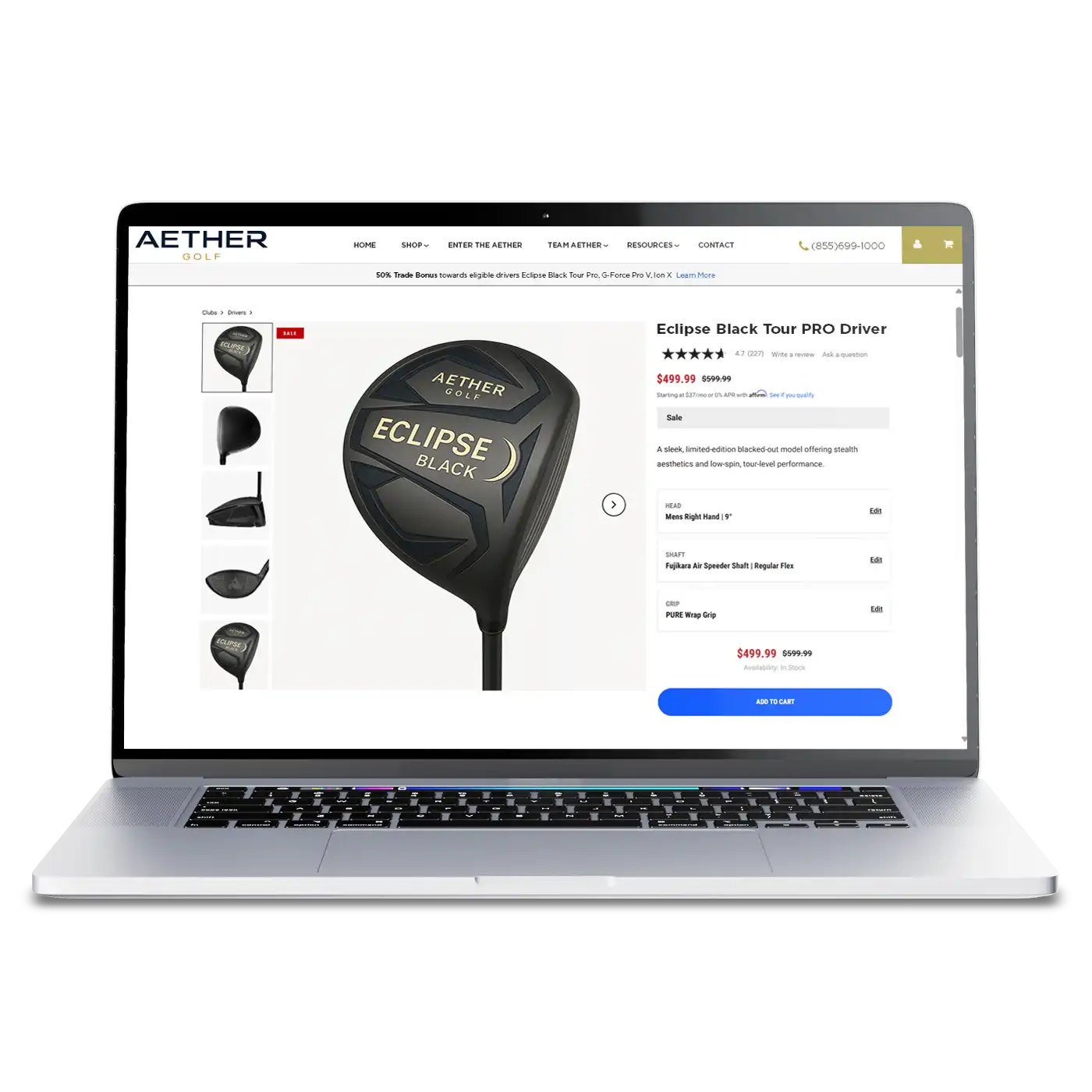 Purchase page for the recommended product