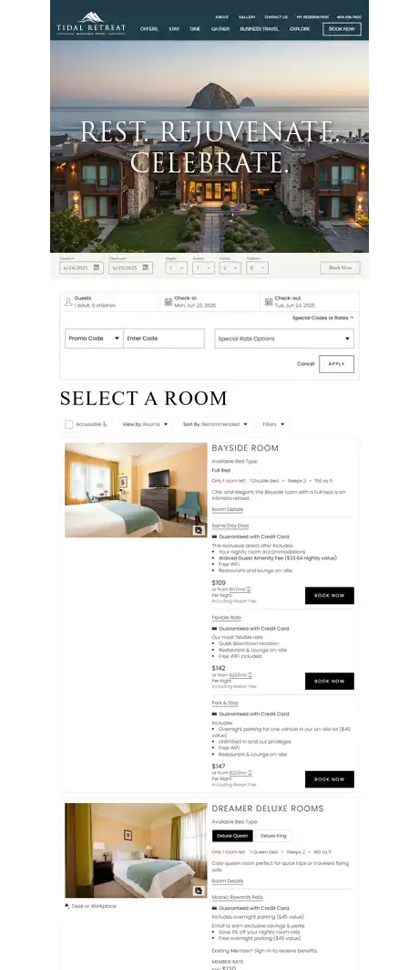 Boutique Hotel Website Redesign