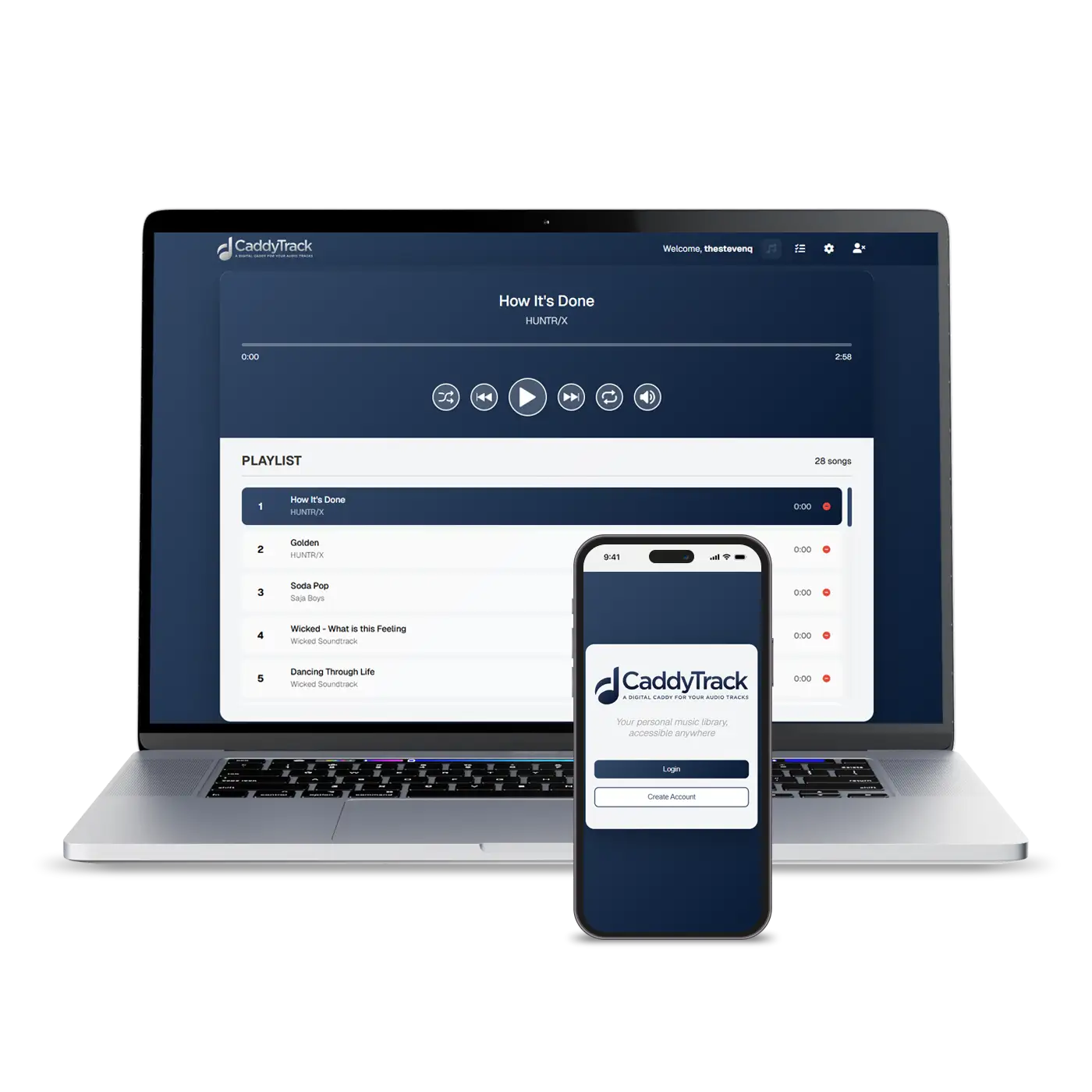 CaddyTrack multi-device view