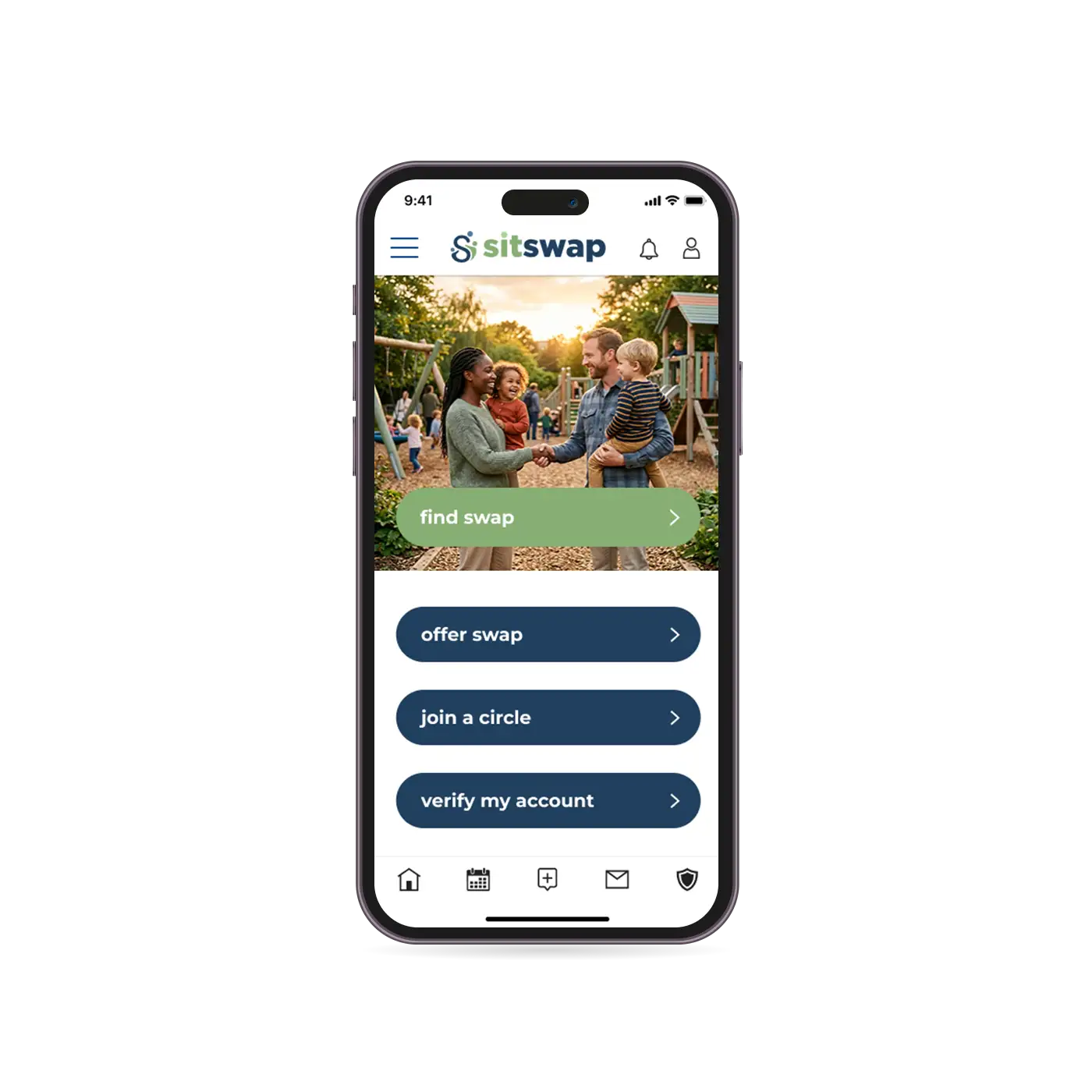 SitSwap app Home Screen