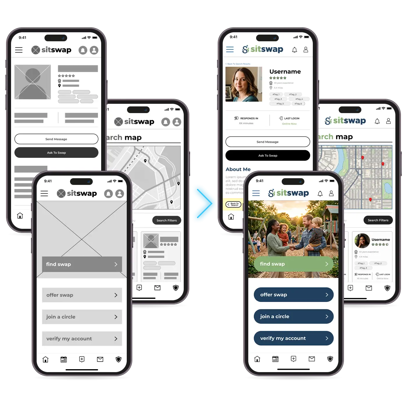 Shaping SitSwap's design from Low-Fidelity to High-Fidelity